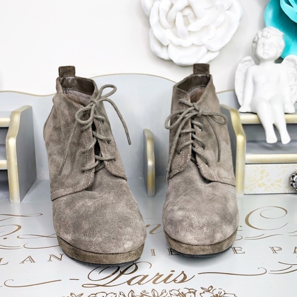 JESSICA Simpson Gray suede platform wedge booties - Picture 3 of 16